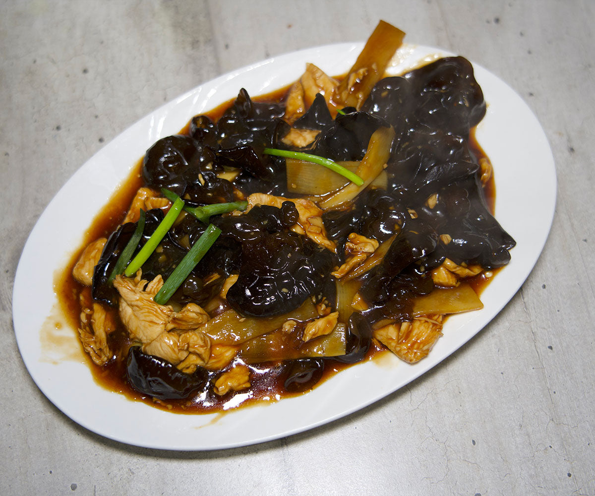 Poulet champignons noirs et bambou
